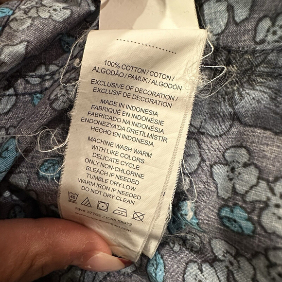 Original Penguin Men’s Blue Floral Hawaiian Button Down Short Sleeve Size XL - Picture 9 of 12